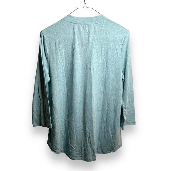 Orvis Ladies' 3/4 Sleeve Relaxed Fit V-Neck Linen Blend Top S - Picture 3 of 3